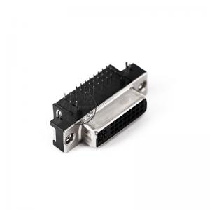 negru ROHS unghi drept dvi 24 + 5 d sub conector pentru PCB